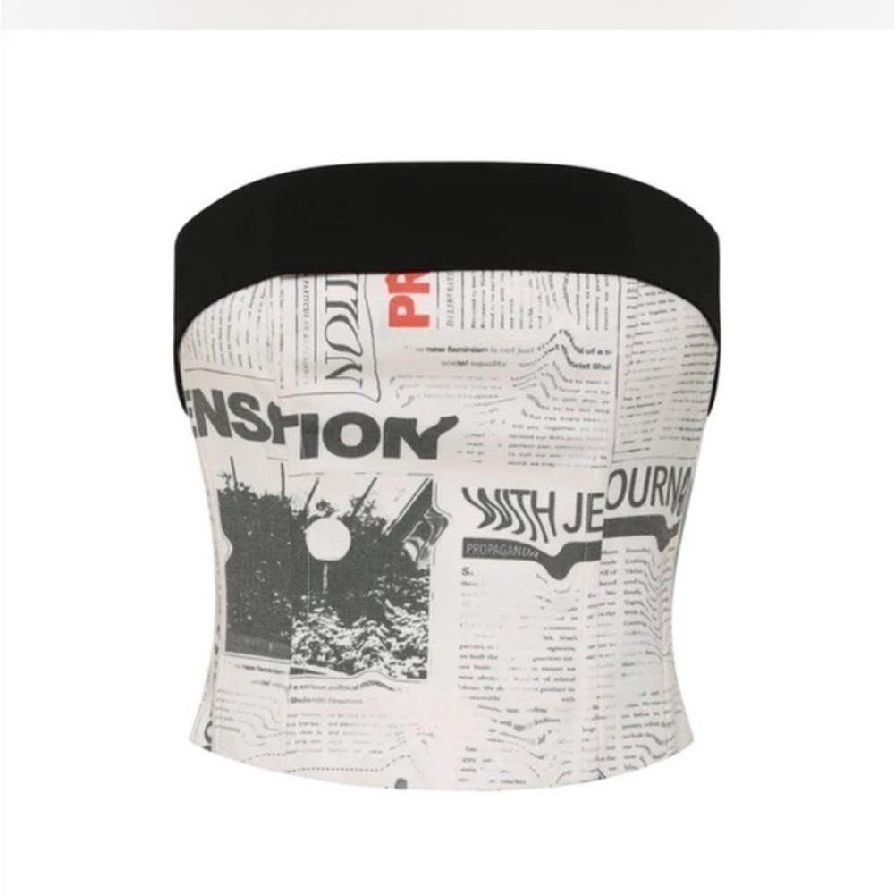 With Jean Newsprint Top